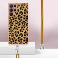 thumbnail image 3 of for Samsung Galaxy S22 Ultra Crossbody Strap Phone Case, Anti-Fall Pattern Clear Design Transparent Soft & Flexible TPU Drop and Shockproof Protective Cover with Adjustable Nylon Neck Strap, Leopard, 3 of 7