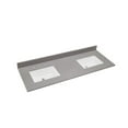 thumbnail image 5 of 61 in. Composite Stone Vanity Top in Concrete Gray with White Basins, 5 of 7