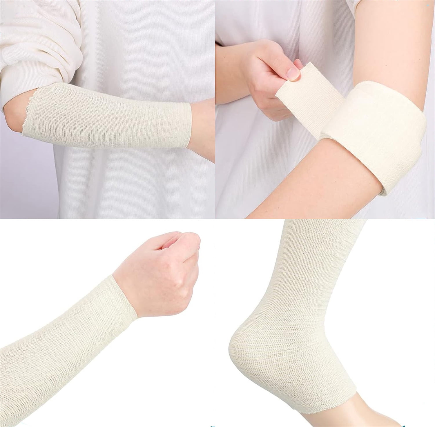 1 Roll Tubular Bandages,Elastic Bandage Sleeve Cotton Tubular Stockinette Gauze Roll for Cast Plaster Comfort Wear,Reusable Compression Support Bandage Roll for Joint Tissue (4 Inch X 11 Yard)