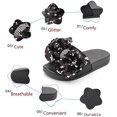 thumbnail image 3 of Girls Glitter Slides Slippers Black Sequin Bow Shoes for Kids Beach PVC Molded Footbed Flatform Sandals, 3 of 4