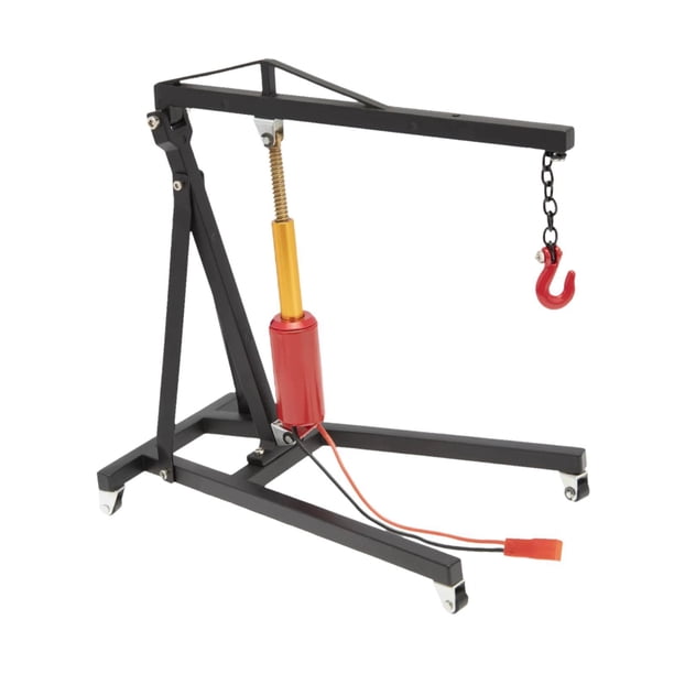 Soporte de grúa para motor RC, modelo de aleación, herramienta de elevación de simulación, decoración para coche RC 1/10 Negro