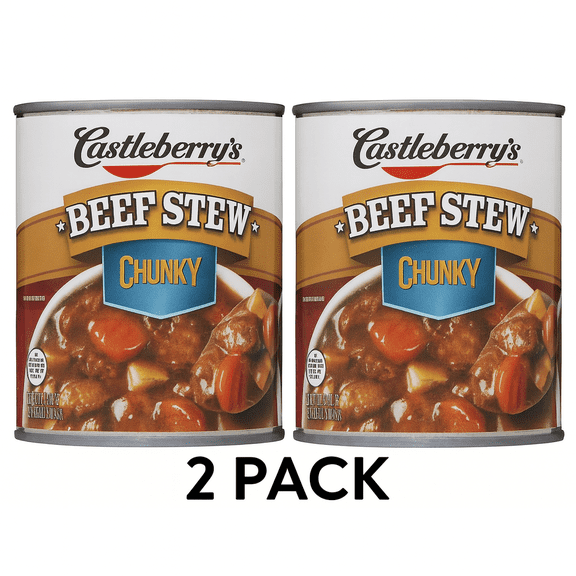 (2 Pack) Castleberry’s Chunky Beef Stew, 20 oz Can – Ready-to-Heat Hearty Meal