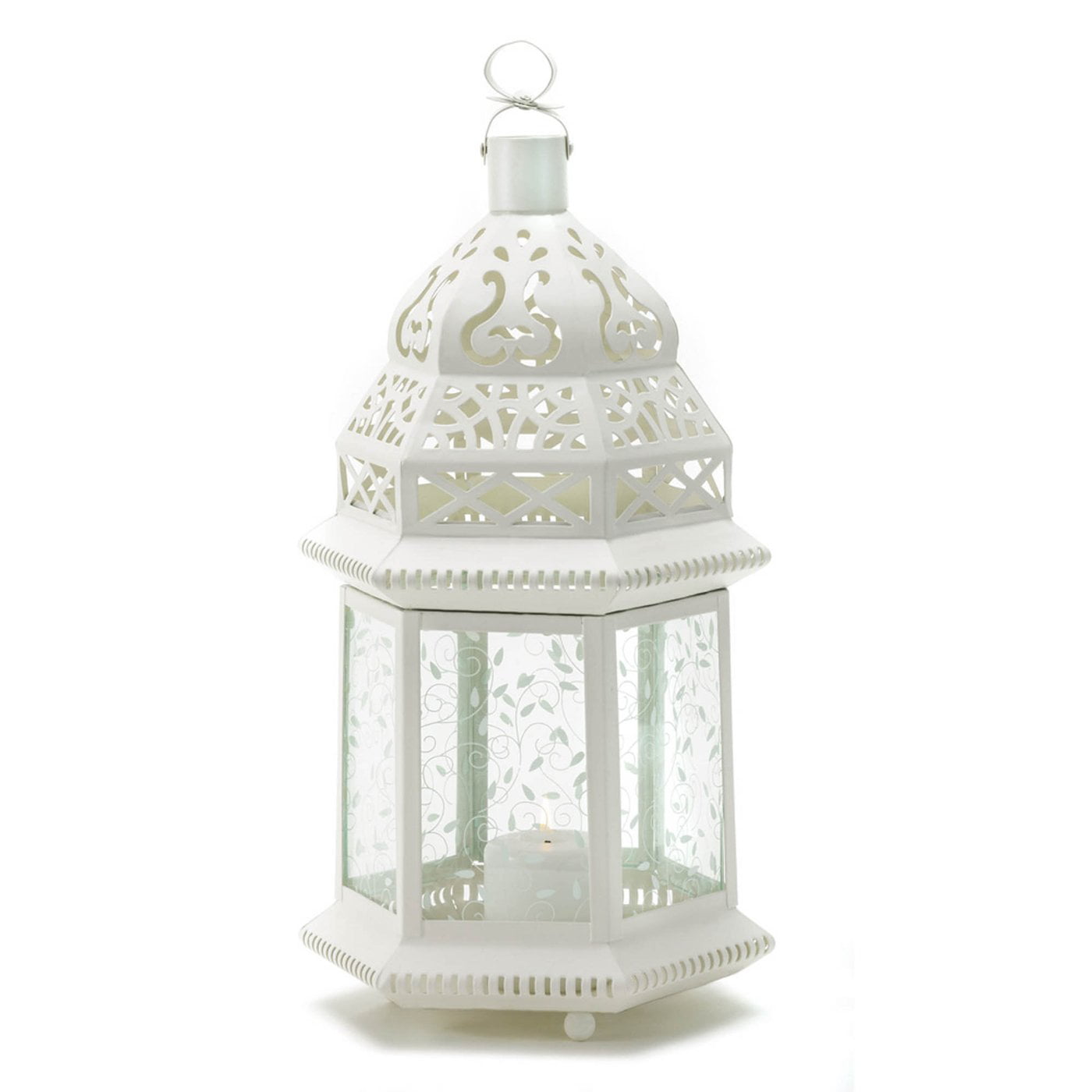 Moroccan style small domed silver lantern 