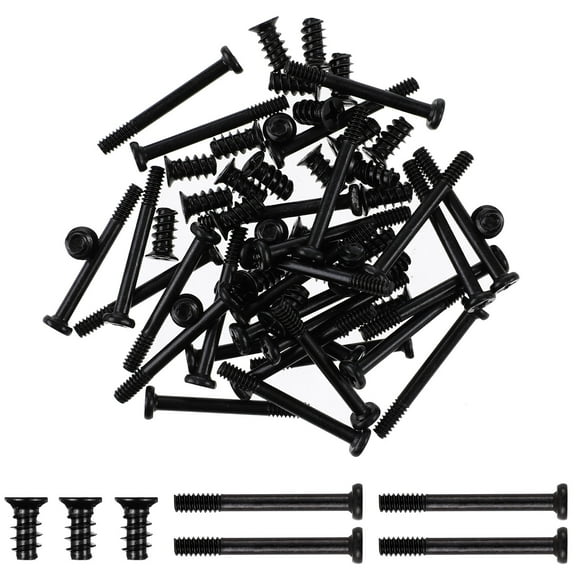 CRILSTYLEO Black 30mm Long Carbon Steel Screws 60Pcs for Pc Build and Fan Installation