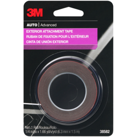 3M Super Strength Molding Tape 03609 1//2 in x 5 ft Resists Moisture UV Solvents
