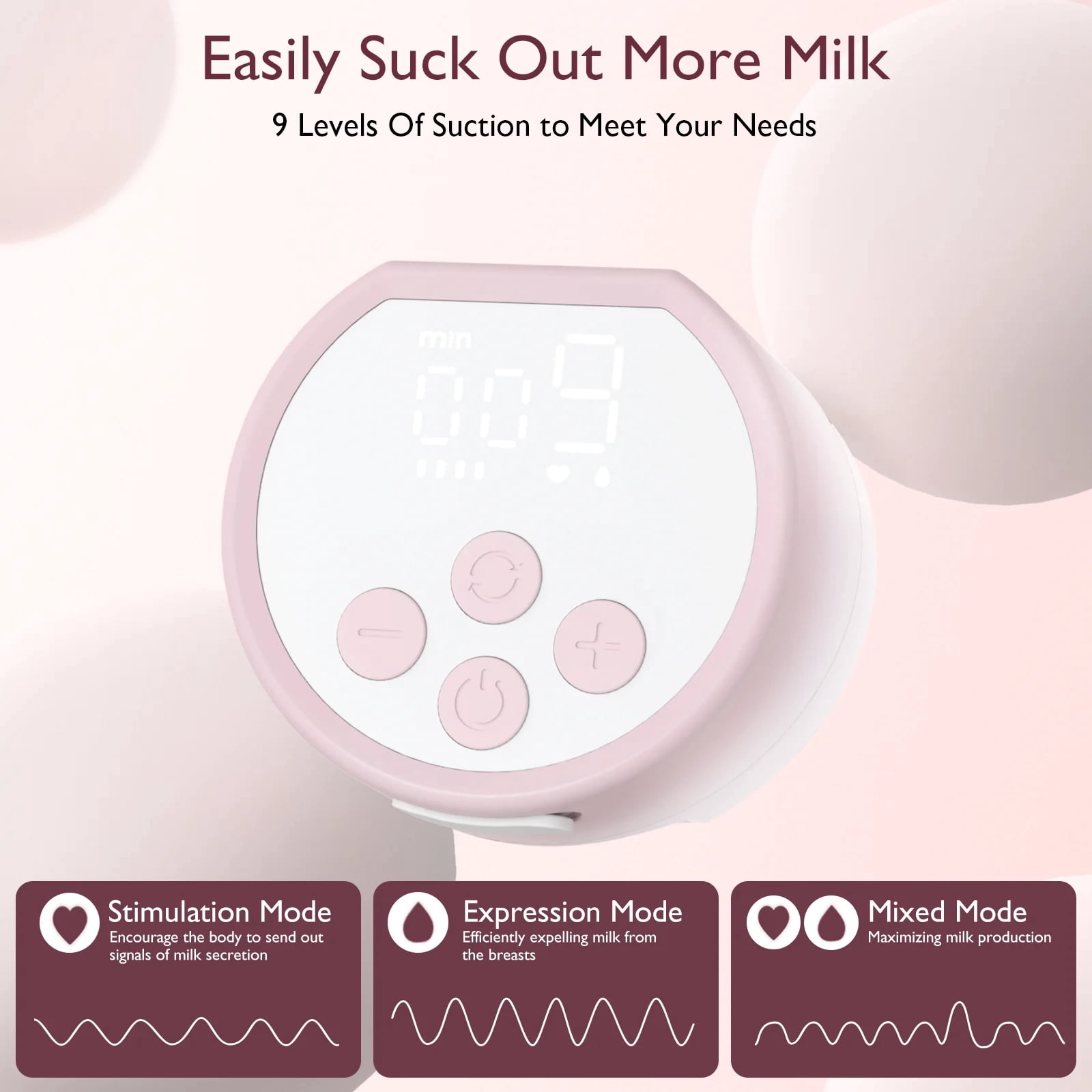 Momcozy S12 Pinky Pro Electric Hands Free Breast Pump Wearable, 24mm 1 Pack Pink