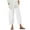 White, variant on Maean Loose Pants for Women Summer Casual Elastic Waist Wide Leg Solid Color Capri Trousers with Pockets