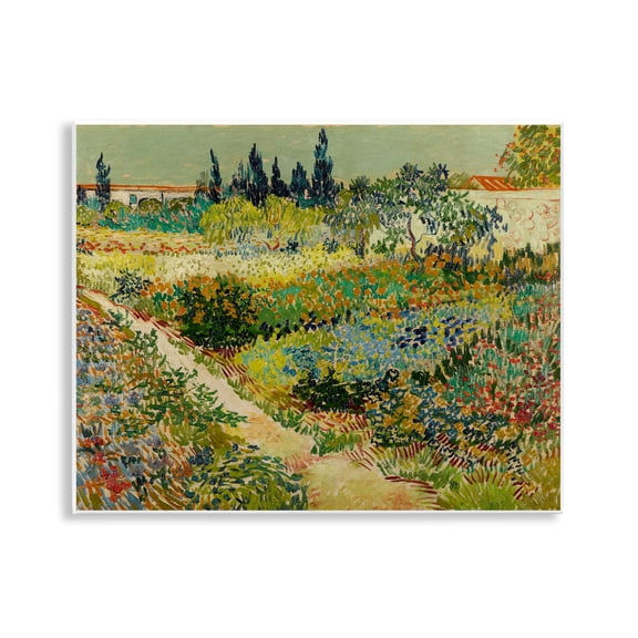 Stupell Industries Van Gogh Garden at Arles Landscape & Nature Painting Unframed Art Print Wall Art, 14 x 11