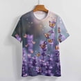 thumbnail image 4 of Lavender T-Shirt O Neck Oversize T-Shirts Short Sleeve Classic Tees Women Summer Graphic Tops, 4 of 5