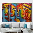 thumbnail image 3 of Colorful Face Canvas Art, Abstract People Wall Decor, Abstract Canvas Art, Contemporary Art Canvas, Human Face Poster, Modern Wall Decor, Canvas Wall Decor - 5P Mix-Rolled Canvas, 3 of 9