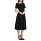 thumbnail image 4 of Vestidos de cuello barco para mujer INSPIRE CHIC 2025, vestido midi de corte A para ocasiones elegantes y casuales, L negro, 4 of 4