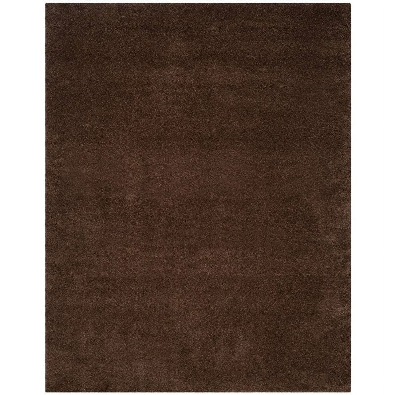 SAFAVIEH Santa Monica Chelsey Solid Shag Area Rug, Brown, 3' x 5'