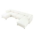 thumbnail image 6 of Modular Sectional Sofa with Storage, Extra Large U Shaped Sectional Couch for Living Room, Convertible Modular Sofa Couch with Storage Ottoman, Deep Seat, Cylindrical Backrest and Armrests,White 29041, 6 of 16