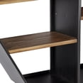 thumbnail image 5 of DecMode 30" x 7" Hexagon 5-Tier Black Geometric Wall Shelf with Wooden Accents, 5 of 12