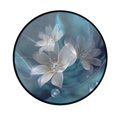 thumbnail image 2 of 36.2 Inch Round Floor Mat Abstract Art Flower Carpet Decor Rug for Living Room Bedroom, 2 of 6