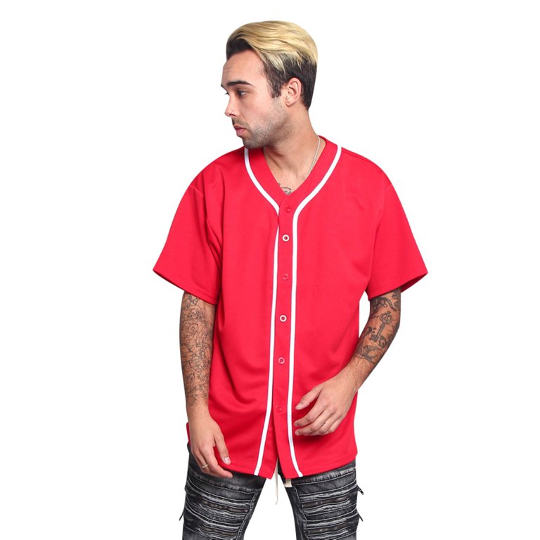 MEN'S PREMIUM BASEBALL JERSEY BUTTON DOWN SHORT SLEEVE SHIRTS S-5XL  VICTORIOUS