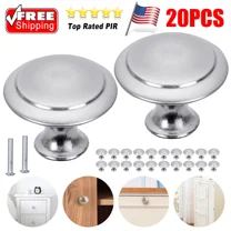 20Pcs Brushed Nickel Kitchen Cabinet Knobs Round Drawer Pulls Stainless Steel Us