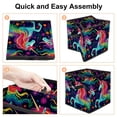 thumbnail image 4 of Robot Unicorn Attack Foldable Storage Basket with Handle, 10.8"x10.5"x10.6" Large Capacity Cube Organizer Storage Containers, 4 of 6