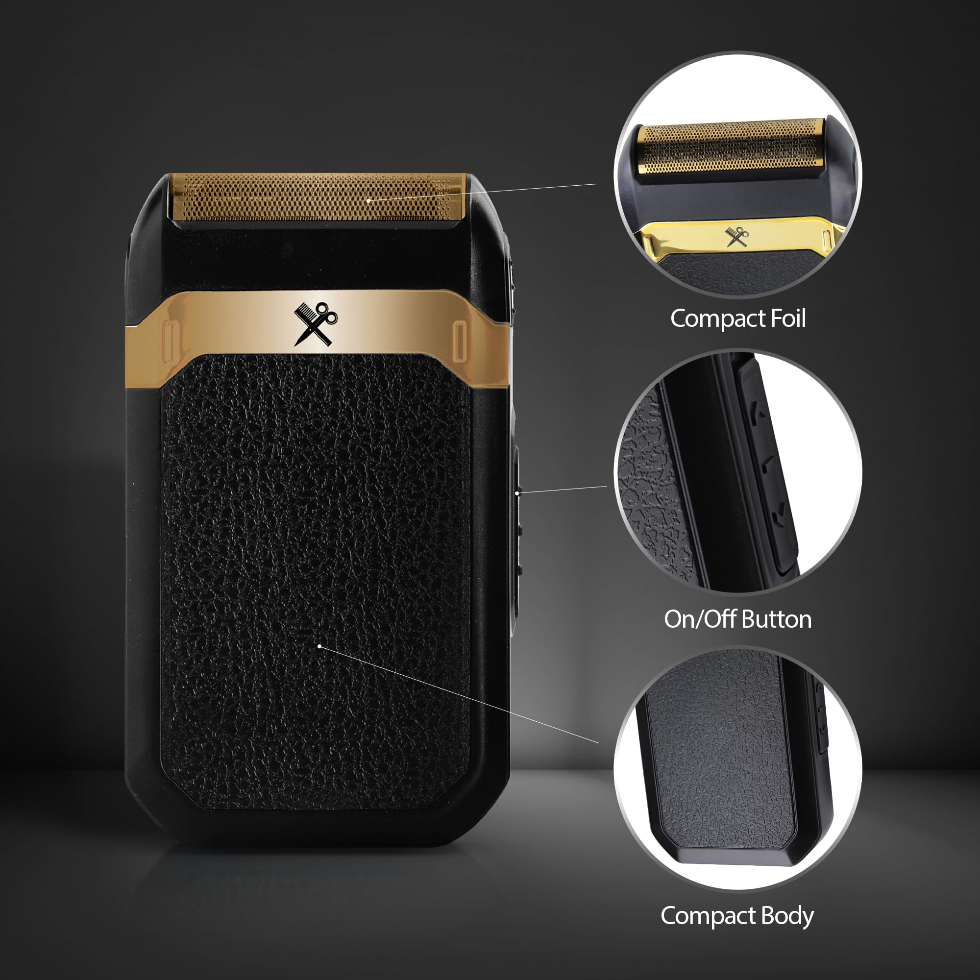 Cutting Edge Foil Travel Shaver - Compact, Hypoallergenic Titanium Blade, Battery Powered