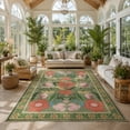 thumbnail image 5 of Moynesa 8'x10' Vintage Farmhouse Floral Washable Rugs for Living Room, Large Cottagecore Green Botanical Rug for Bedroom, Soft Colorful Boho Flower Accent Carpet for Dining Room Nursery Dorm Apartmen, 5 of 11