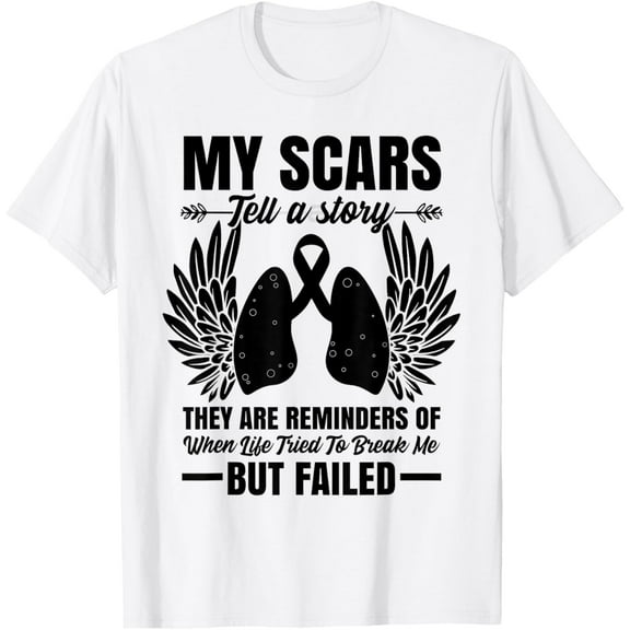 Lung Cancer Awareness T-ShirtMen and women, White T-shirt, size: Extra large