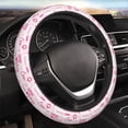 thumbnail image 4 of Cauagu Breast Cancer Pink Ribbons Awareness (2) Print Car Steering Wheel Cover - Universal Car Accessory for Diverse Cars for Steering Wheel with a Diameter of 14.5"-15", 4 of 7