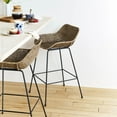thumbnail image 6 of texxture 2 Pack Ormond Woven Rattan Bar Stool, Metal Legs for Home, Natural, 6 of 7