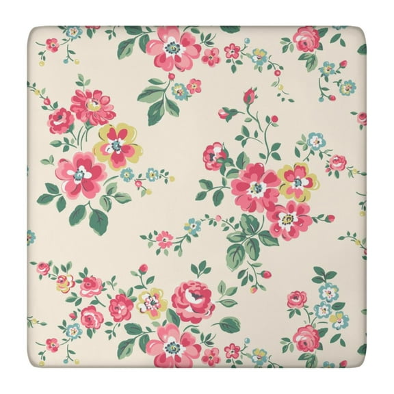 Square Tablecloth with Elastic Edges 36 * 36 Inch Pioneer Waterproof Chinoiserie Beautiful Flowers Art Table Cover Washable Indoor and Outdoor for Party Kitchen Dinner Banquet Patio Picnic