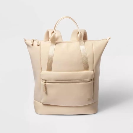 ALL IN MOTION FAUX NEOPRENE TOTE BACKPACK - CREAM
