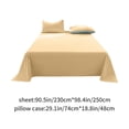thumbnail image 3 of Yykcavykas Under 10 Three Piece Set of Washed Cotton Bed Sheets Solid Color Pattern Bed Sheet Single Piece 2 X Pillowcase 1 X Bed Sheet 90.55x98.42 Inches|Yellow-800, 3 of 7