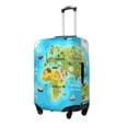 thumbnail image 1 of Balery World Map With Animals Landmarks Funda de equipaje, fundas para maletas, elástica, lavable, protector de maletas, compatible con maletas de 18 a 32 pulgadas-Large, 1 of 7