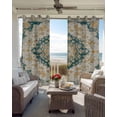 thumbnail image 6 of Green Yellow Ethnic Blackout Curtains for Bedroom Living Room Darkening Curtains 54 Inch Long Boho Tribes National Style Short Curtain for Small Window Treatment Insulated Grommet Drapes 52"x54"x2, 6 of 9