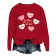 thumbnail image 1 of DGHM Womens Sweatshirt Loose Oversized In Crewneck Pullover Letter Print Casual Sweatshirts Red XL, 1 of 3
