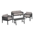 thumbnail image 2 of Mainstays Brinson Bay 4-Piece Patio Conversation Set with Gray Cushions, 2 of 8