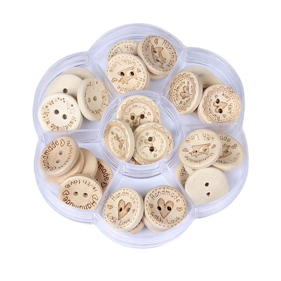 Wooden Buttons With Hole Handmade For Craft DIY Baby Clothing Sewing Accessories
