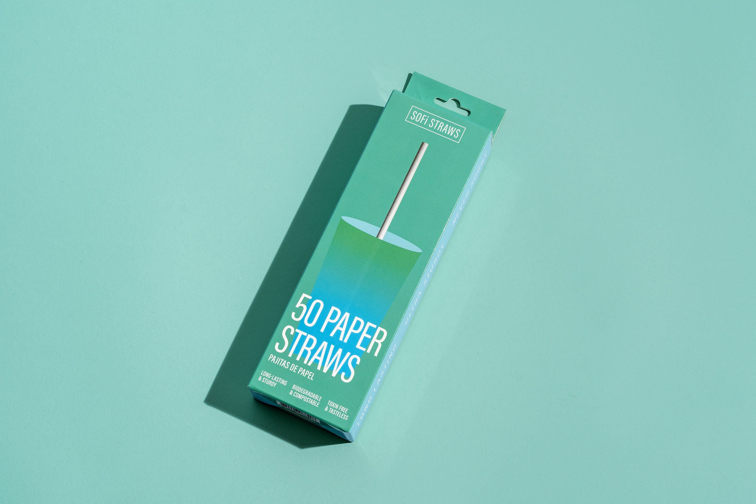 SOFi Classic White Unwrapped Paper Straws 50ct