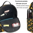 thumbnail image 5 of Lsque Sunflowers3 Pattern Backpack – School Travel Canvas Daypack with Ergonomic Padded Straps, Multiple Compartments & Leather Handle, 5 of 5