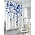 thumbnail image 3 of Fsddascl Eucalyptus Leaves Blue Shower Curtain Set - 60" x 72" Washable Bathtub Curtain with 12 Hooks, Watercolor Spring Botanical Waterproof Fabric Stall Shower Curtains for Bathroom/Bathtub Décor, 3 of 6