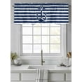 thumbnail image 4 of Navy Blue Anchor Curtain Valances for Windows, Nautical White Horizontal Striped Kitchen Valance Window Treatment, Light Filtering Block Curtains for Bathroom/Bedroom/Living Room 54'' x 18'', 4 of 9