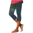 thumbnail image 3 of DDAPJ pyju Women's Capri Leggings 2025 Fashion 3D Graphic Print Yoga Running Pants Buttery Soft Stretch Casual Summer Capris Clearance Sale Multicolor XL, 3 of 6