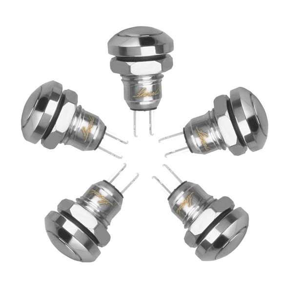 Larcele Interrupteur Mini Bouton-Poussoir 8mm Étanche Instantané Métal DIY Interrupteur JSANKG-16,5 Pcs (Acier Inoxydable)
