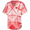 thumbnail image 2 of Women's G-III 4Her by Carl Banks Red Chicago Bulls Tournament Raglan Oversized Tie-Dye V-Neck T-Shirt, 2 of 3