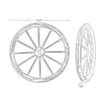 thumbnail image 6 of Westcharm 24 in. Dia. Steel-Rimmed Rustic Wooden Wagon Wheels - Decorative Wall Décor, Set of Two, Brown, 6 of 7