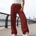 thumbnail image 6 of Tqcoqu Wide Leg Palazzo Pants for Women Casual Loose Drawstring Trendy Beach Linen Trousers with Pockets Vacation,Wine,Women's S-XXXL, 6 of 6