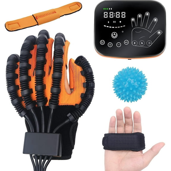 Hand Rehabilitation Robot Gloves, Salario Self Training Finger Rehabilitation Device, Rehabilitation Equipment for Stroke Arthritis Hemiplegia, Left Hand XL