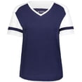 thumbnail image 2 of Augusta Sportswear B24434653 Women Triblend Fanatic 2.0 V-Neck T-Shirt, Navy & White - Small, 2 of 5
