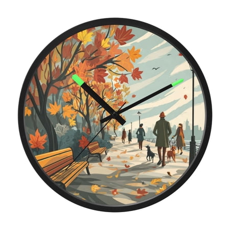 e 26 dae 0 d 3308 4845 9910 0 a 681 da 94 e 62 . 679 aa 2 df 031 d 2 d 2 d 623 f 3 e 4 cf 872 dbab Indoor 12 ' Voice Activated Luminous Decoration Wall Clock With LED Night Light Maple Leaf Fall - e