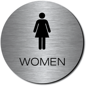 California WOMEN Restroom Door Sign-Steel / Black (1 Unit)