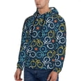 thumbnail image 3 of Balery Bicycle Colorful Pattern Mens Hoodie Kangaroo Pocket Hoodie Pullover Hooded Sweatshirt Ideal for Daily Wear Travel and Home-X-Large, 3 of 7