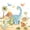 Blue Green, variant on Homewish Cute Dino Family Twin Comforter Sets,Jungle Animals Bedding Set,Polkadot Reversible,2-Piece,1 Comforter and 1 Pillowcase